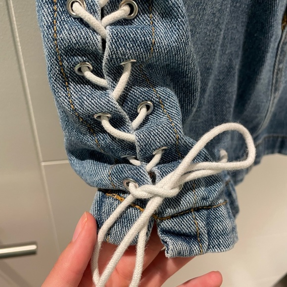 PacSun Jean skirt with ties on side - Picture 2 of 4